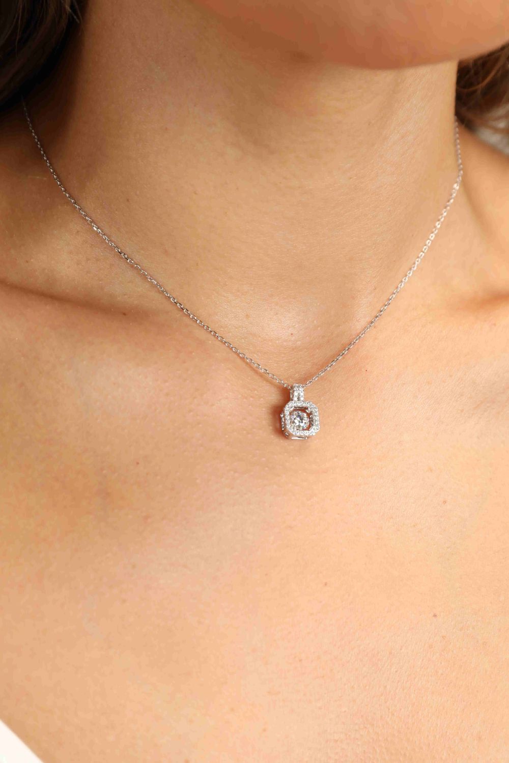 Adored Moissanite 925 Sterling Silver Necklace - Roe Creation