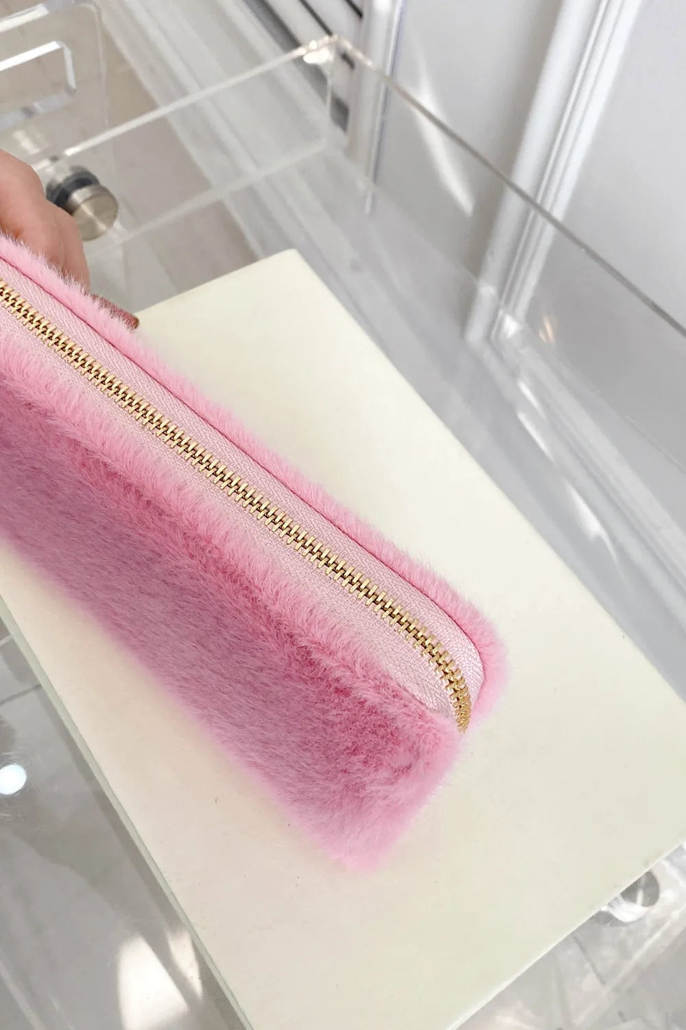 Solid Color Fluff Rectangle Wallet - Roe Creation