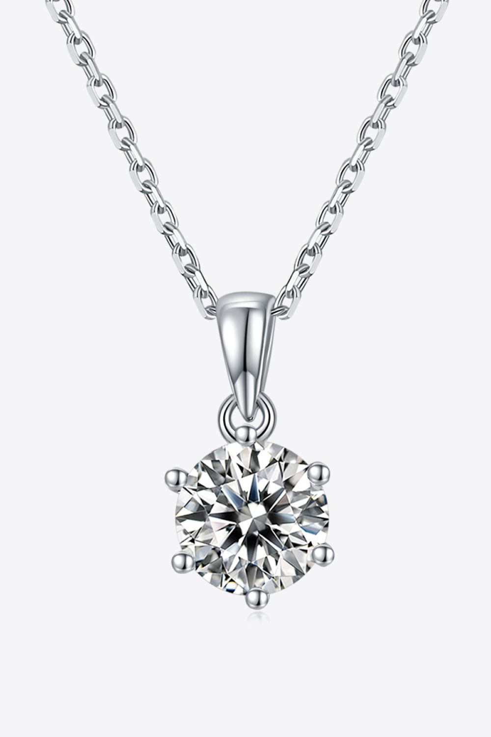 1 Carat Moissanite 925 Sterling Silver Necklace - Roe Creation