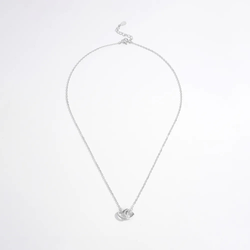 925 Sterling Silver Inlaid Zircon Heart Necklace - Roe Creation
