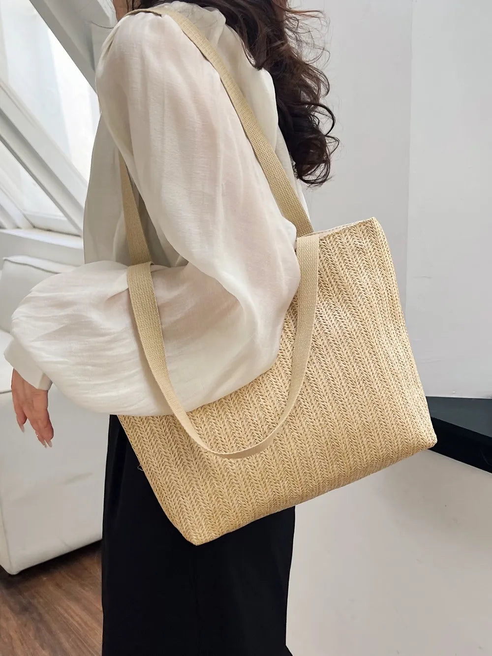 Straw Woven Tote Bag - Roe Creation