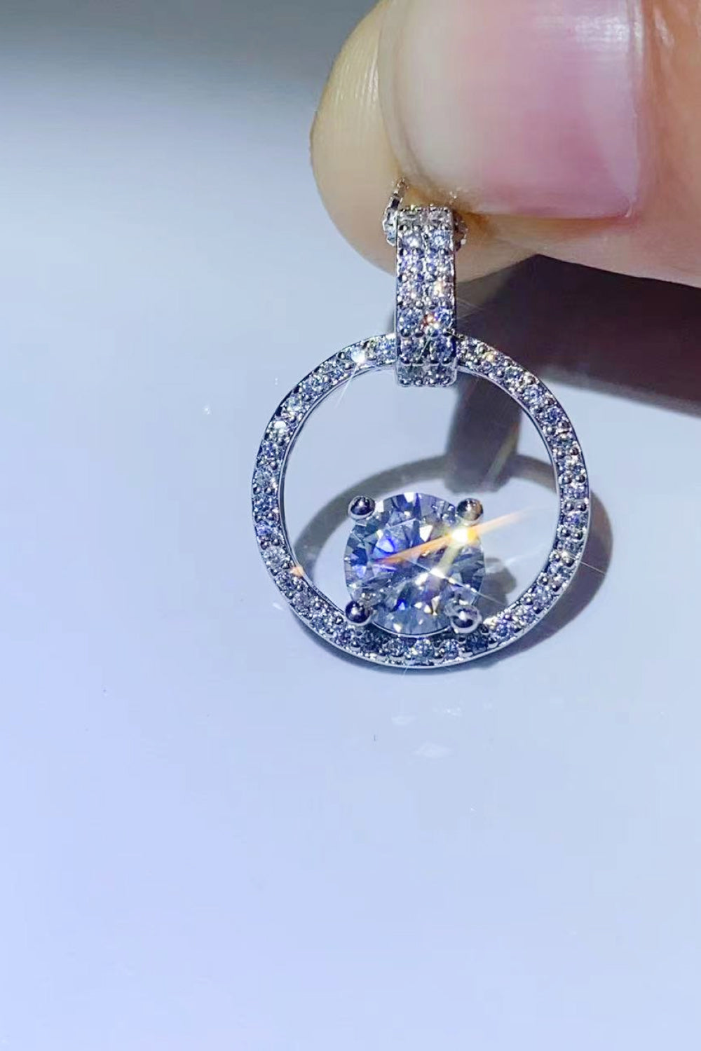 1 Carat Moissanite 925 Sterling Silver Necklace - Roe Creation