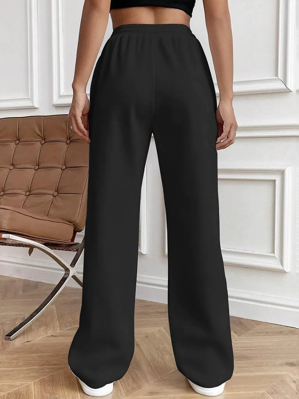 Drawstring Elastic Waist Pants with Pockets - Roe Creation