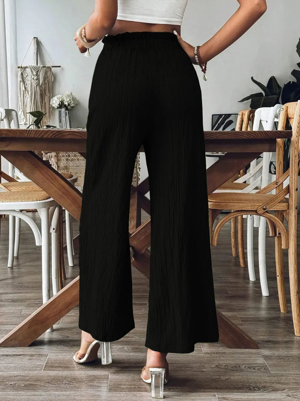 Frill Wide Leg Pants - Roe Creation