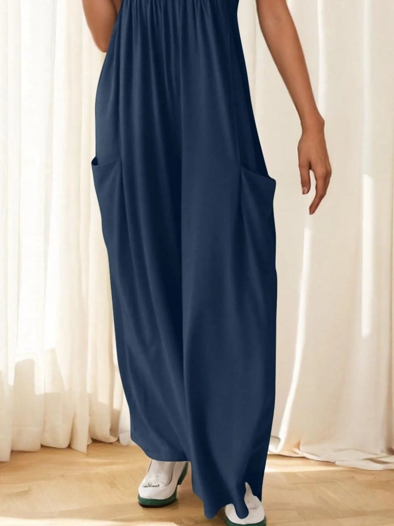 Spaghetti Strap Wide Leg Jumpsuit - Roe Creation