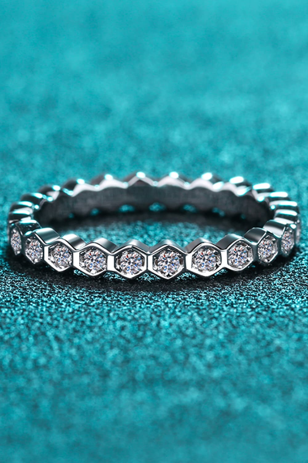 Moissanite 925 Sterling Silver Eternity Ring - Roe Creation