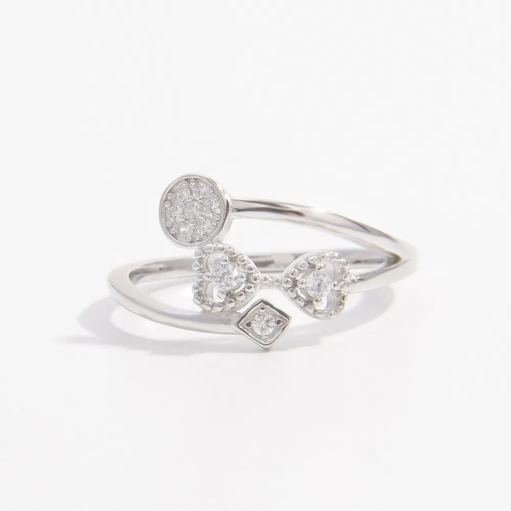 925 Sterling Silver Inlaid Zircon Ring - Roe Creation