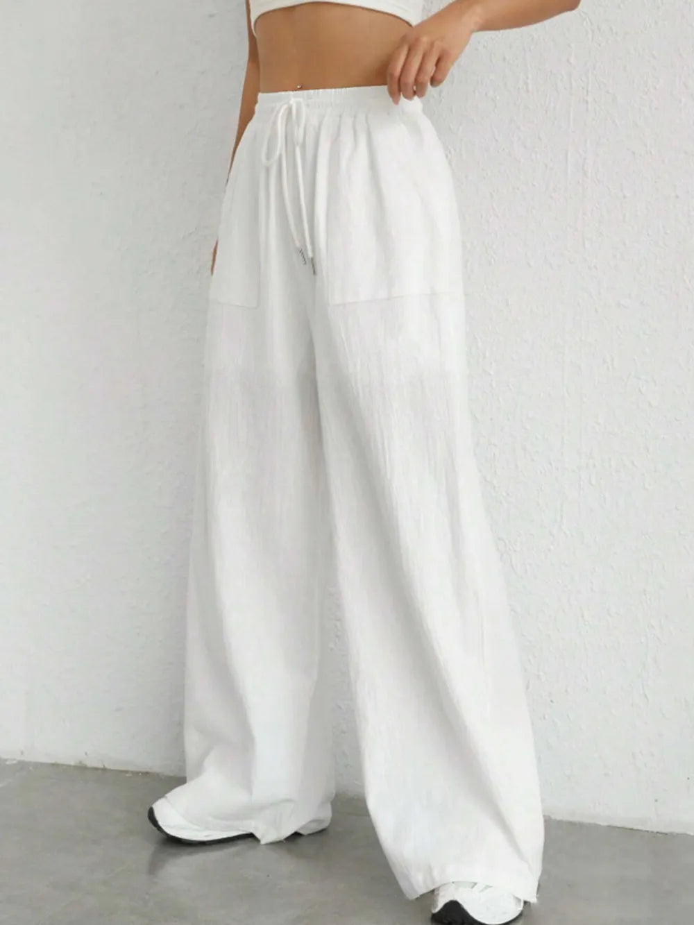 Drawstring Wide Leg Pants - Roe Creation