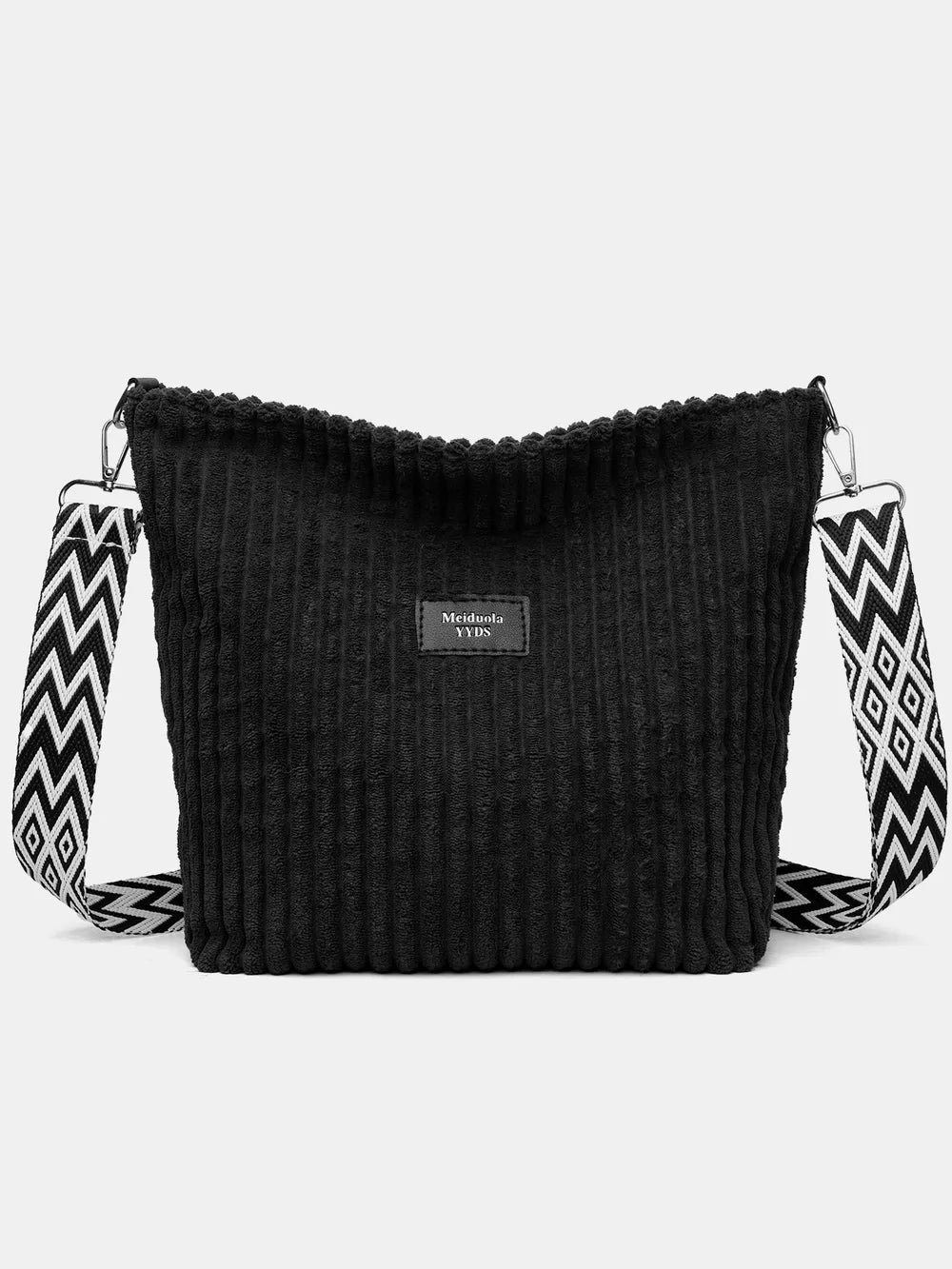 Solid Colour Corduroy Crossbody Bag with Removable Strap - Roe Creation