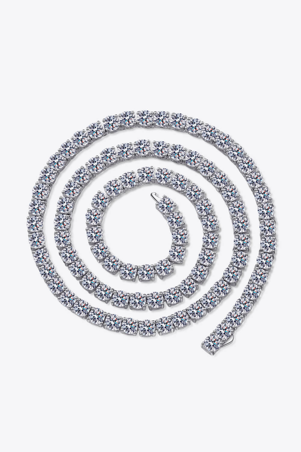Moissanite Rhodium-Plated Necklace - Roe Creation