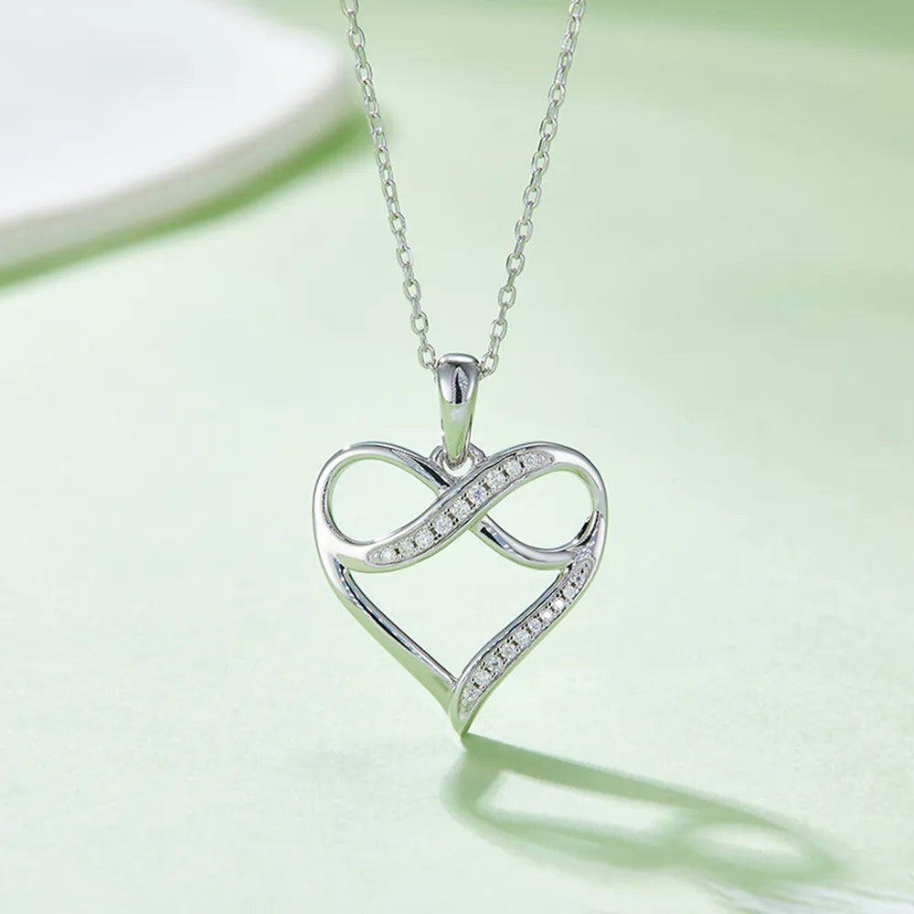 Moissanite 925 Sterling Silver Heart Necklace - Roe Creation