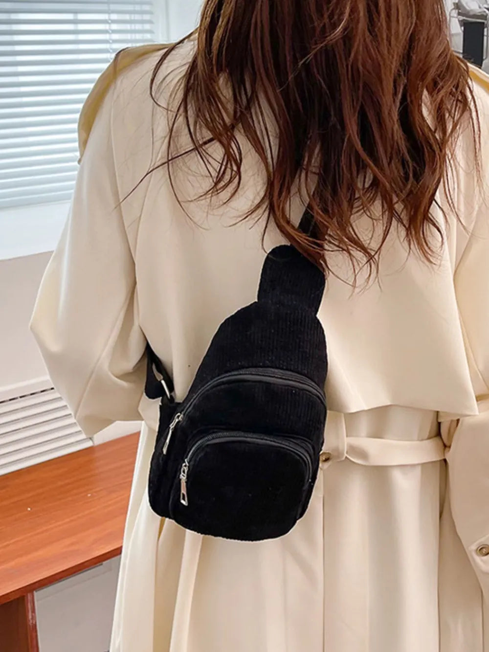 Corduroy Solid Colour Crossbody Bag - Roe Creation