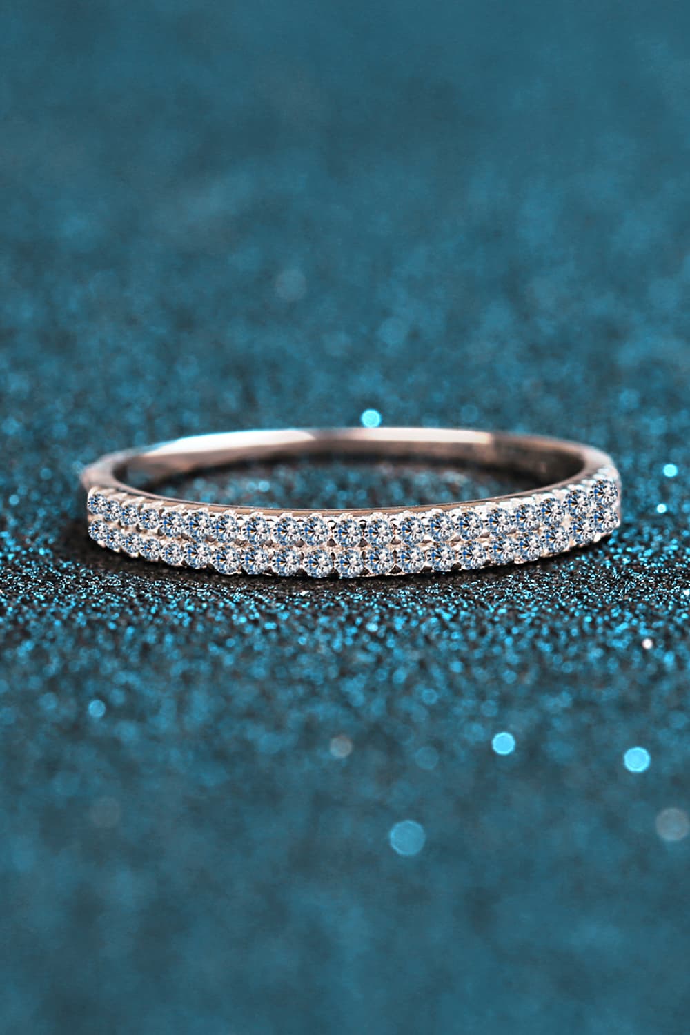 Moissanite 925 Sterling Silver Half-Eternity Ring - Roe Creation
