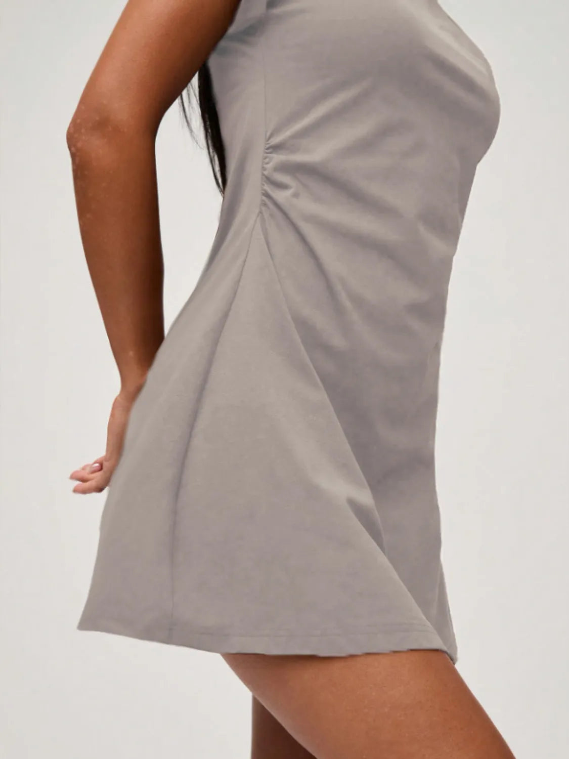 Round Neck Short Sleeve Mini Tee Dress - Roe Creation