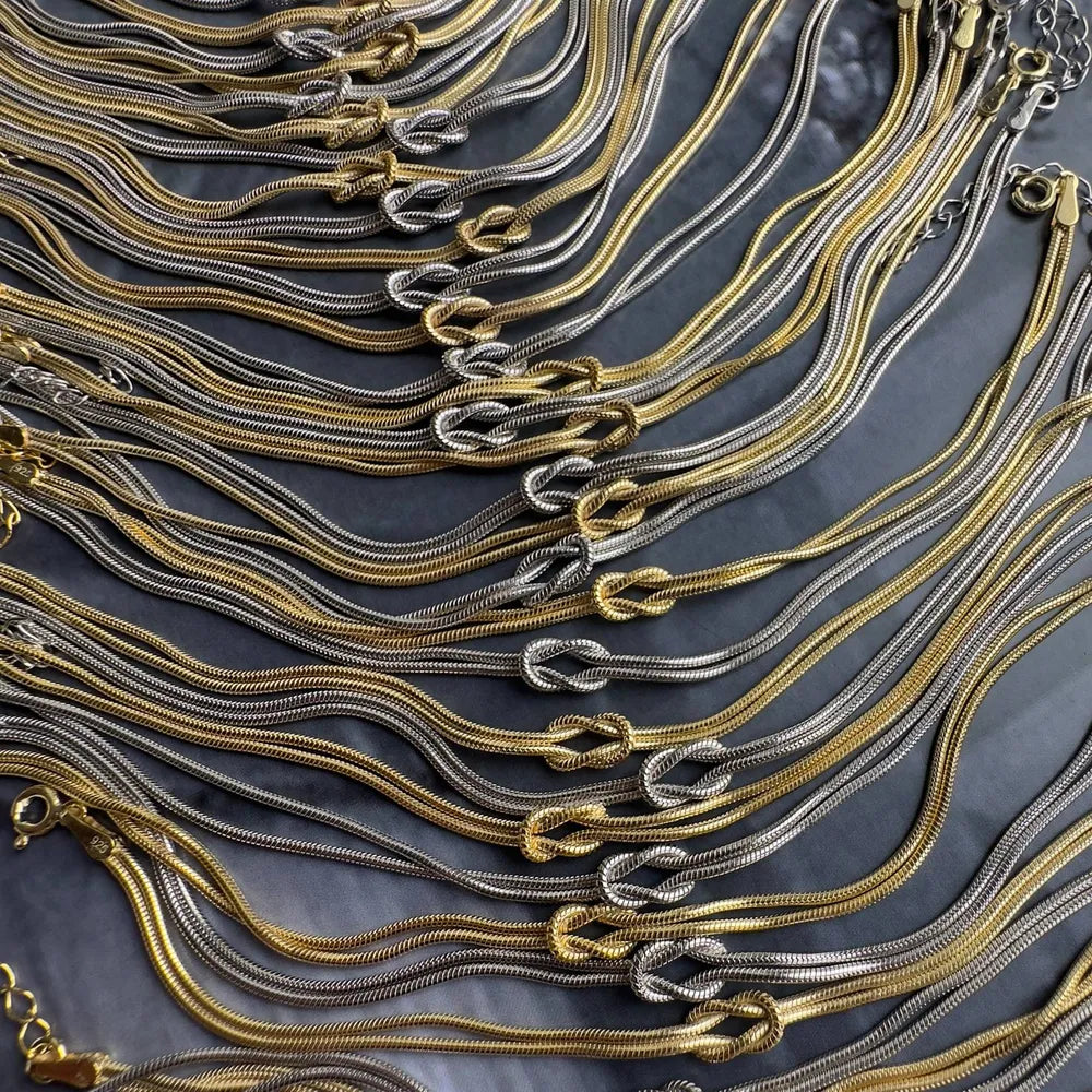 Titanium Steel Knotted Necklace - Roe Creation