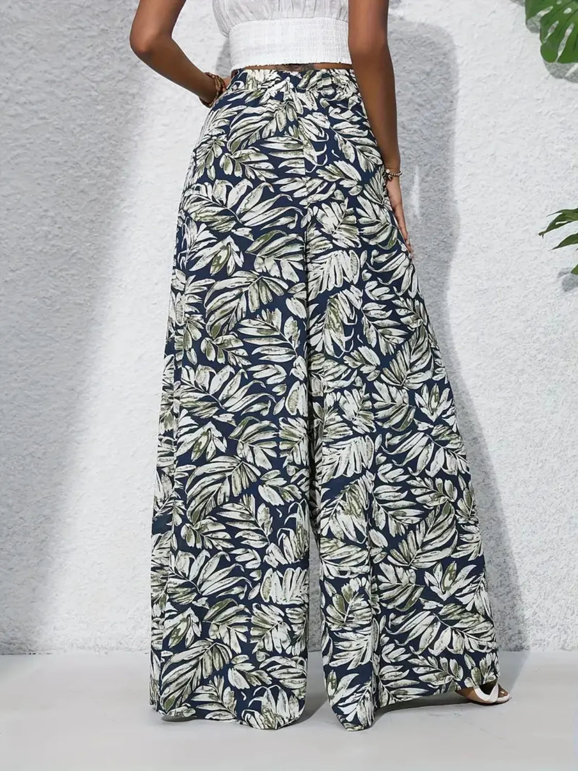 Printed High Waist Wide Leg Pants - Roe Creation