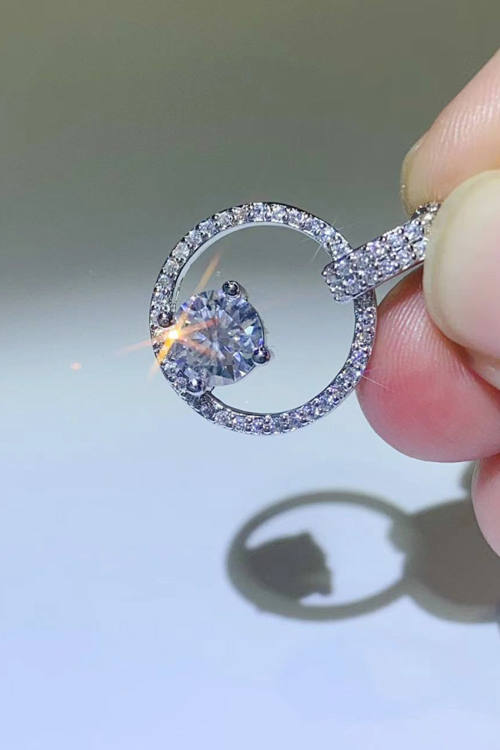 1 Carat Moissanite 925 Sterling Silver Necklace - Roe Creation