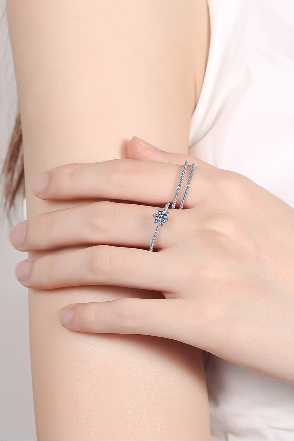 Moissanite 925 Sterling Silver Ring Set - Roe Creation