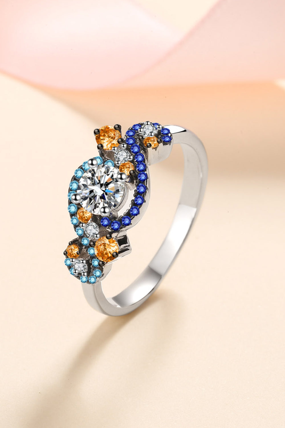 Moissanite Contrast 925 Sterling Silver Ring - Roe Creation