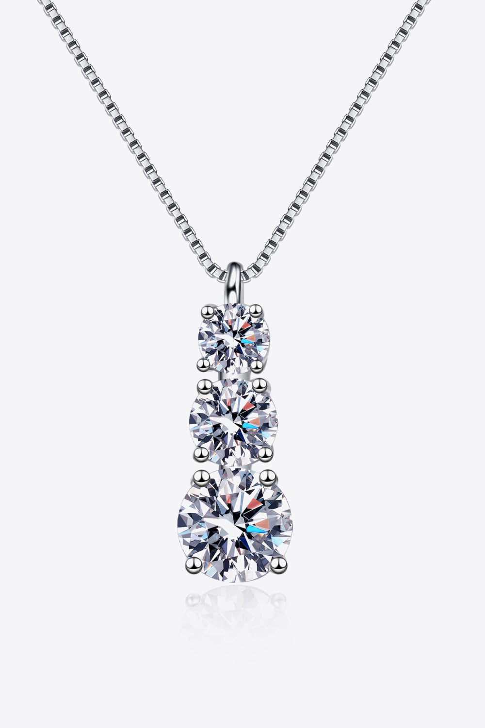 Moissanite Triple-Pendant Necklace - Roe Creation