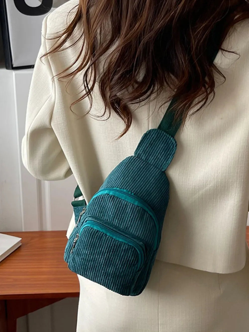 Corduroy Solid Colour Crossbody Bag - Roe Creation