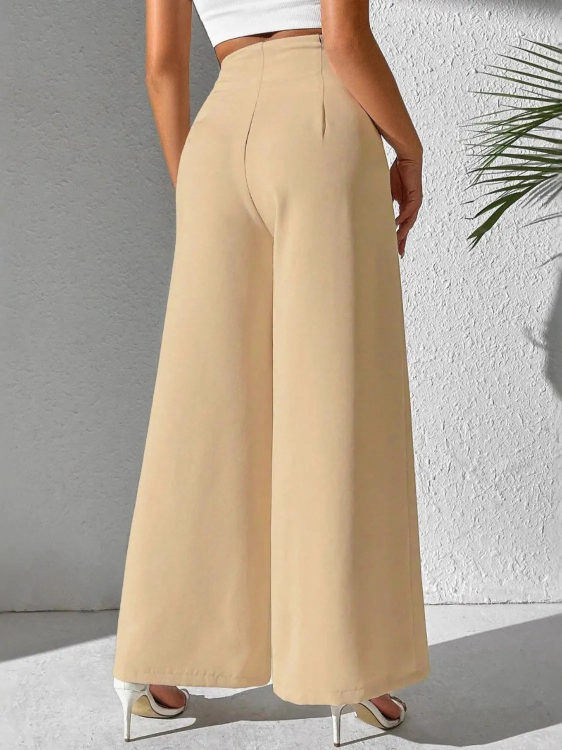 Wide Leg High Waist Pants - Roe Creation