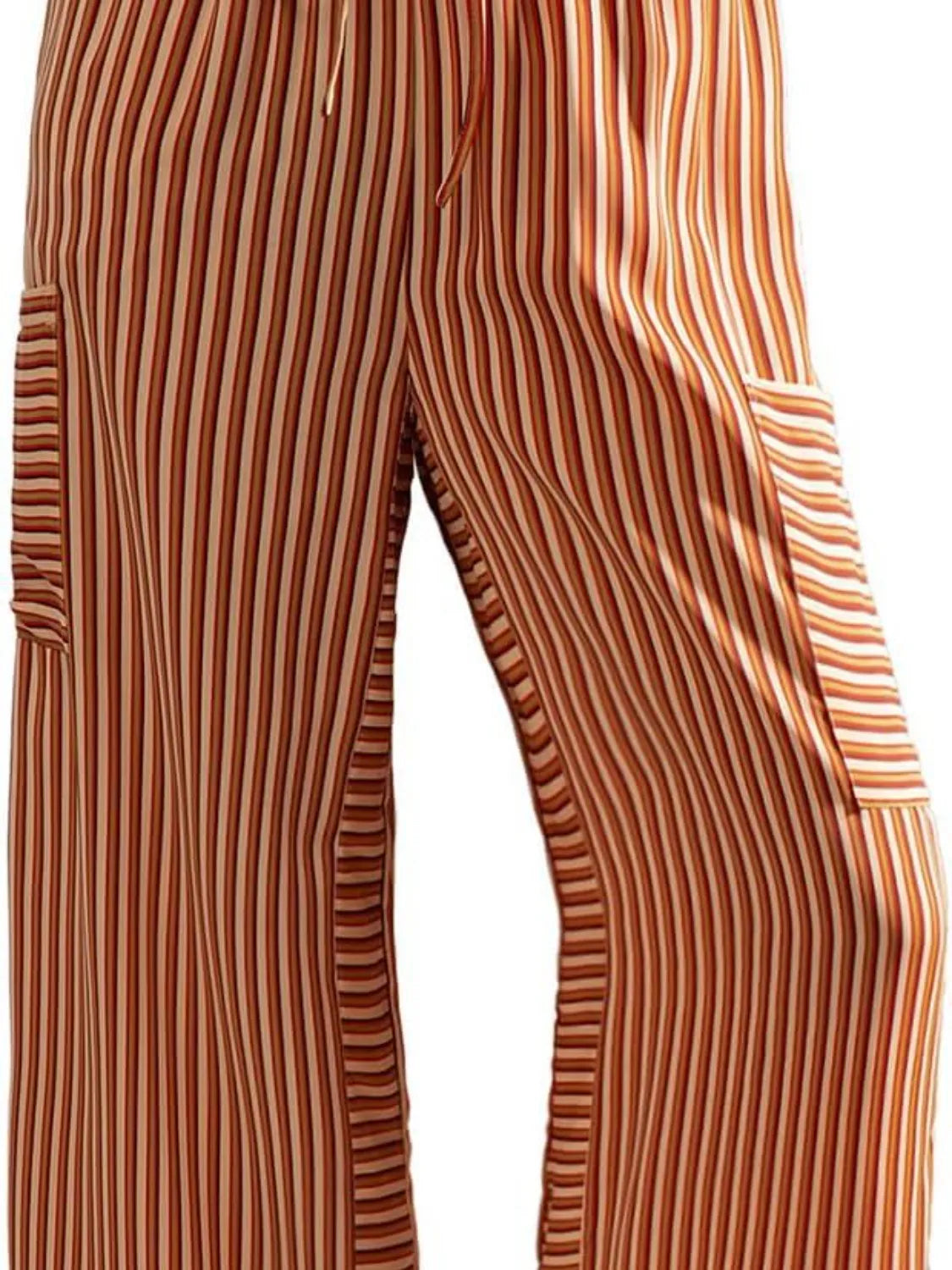 Contrast Striped Wide leg Pants - Roe Creation
