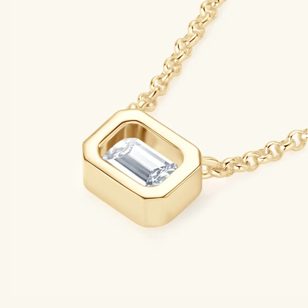 1 Carat Moissanite 925 Sterling Silver Pendant Necklace - Roe Creation