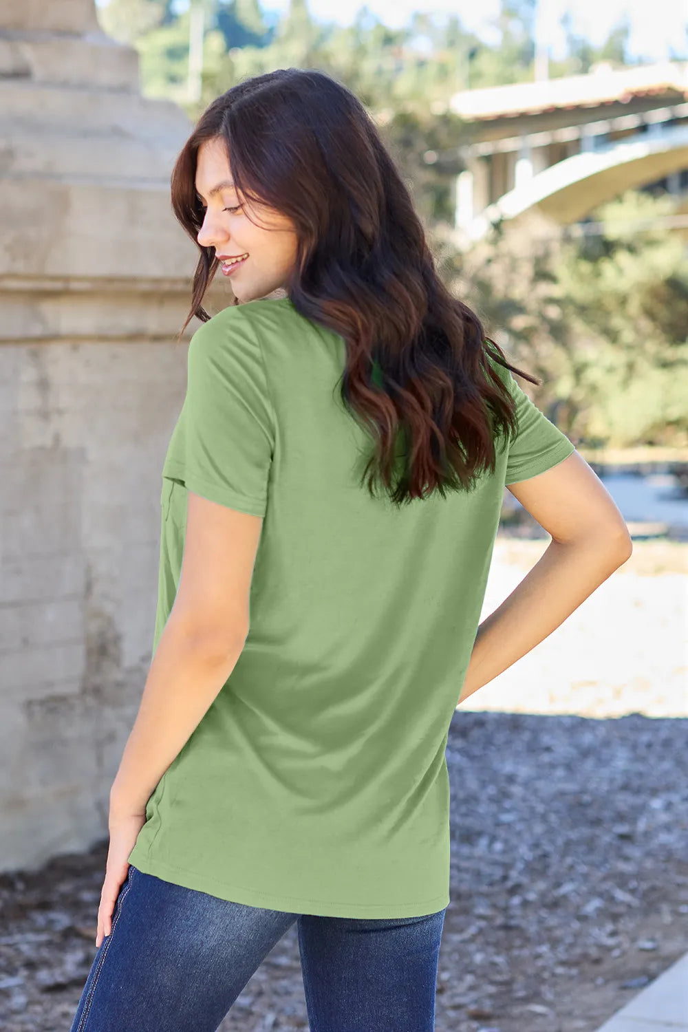 Basic Bae Bamboo Full Size V-Neck Short Sleeve T-Shirt - Roe Creation