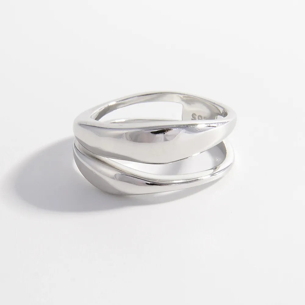 925 Sterling Silver Double-Layered Ring - Roe Creation