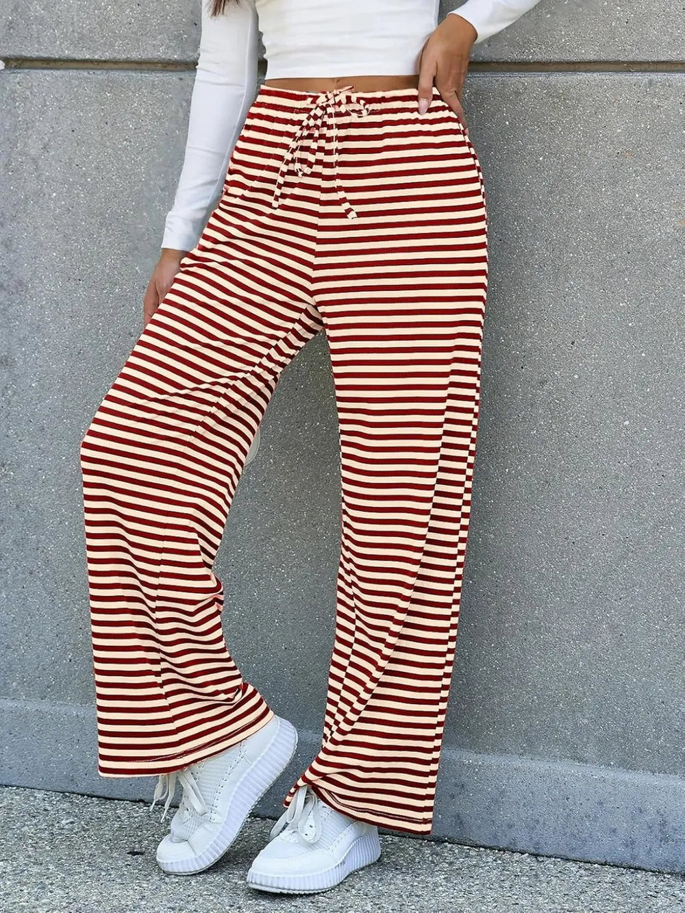 Lovelet Striped Wide Leg Pants - Roe Creation
