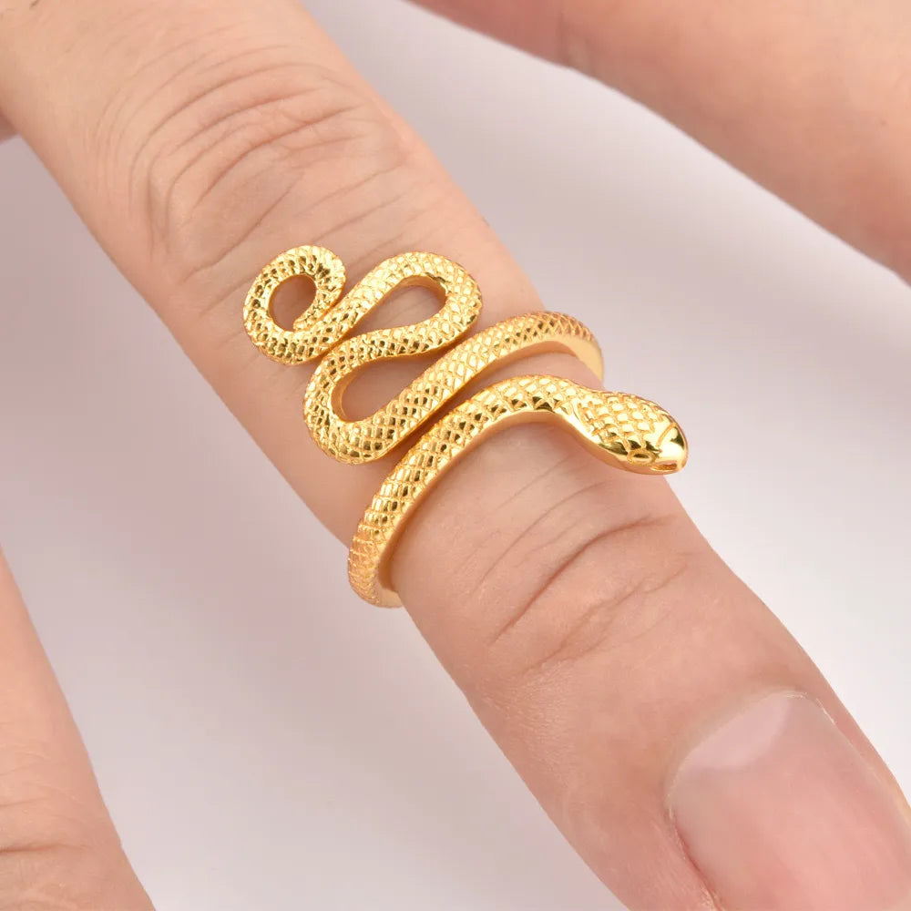 925 Sterling Silver Snake Shape Ring - Roe Creation
