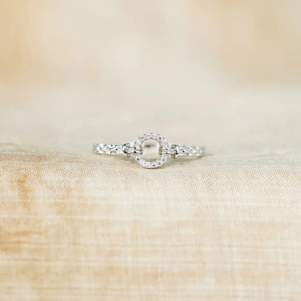 Inlaid Zircon 925 Sterling Silver Ring - Roe Creation