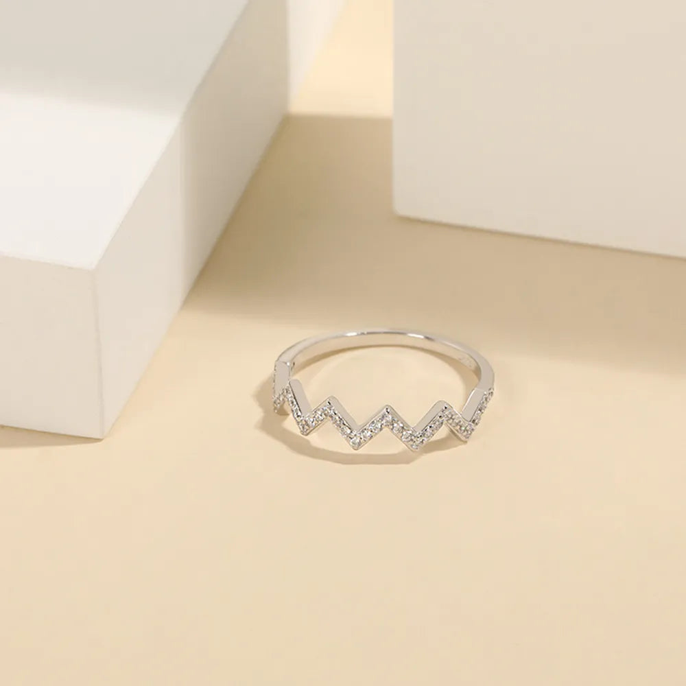 Wave Shape 925 Sterling Silver Ring - Roe Creation