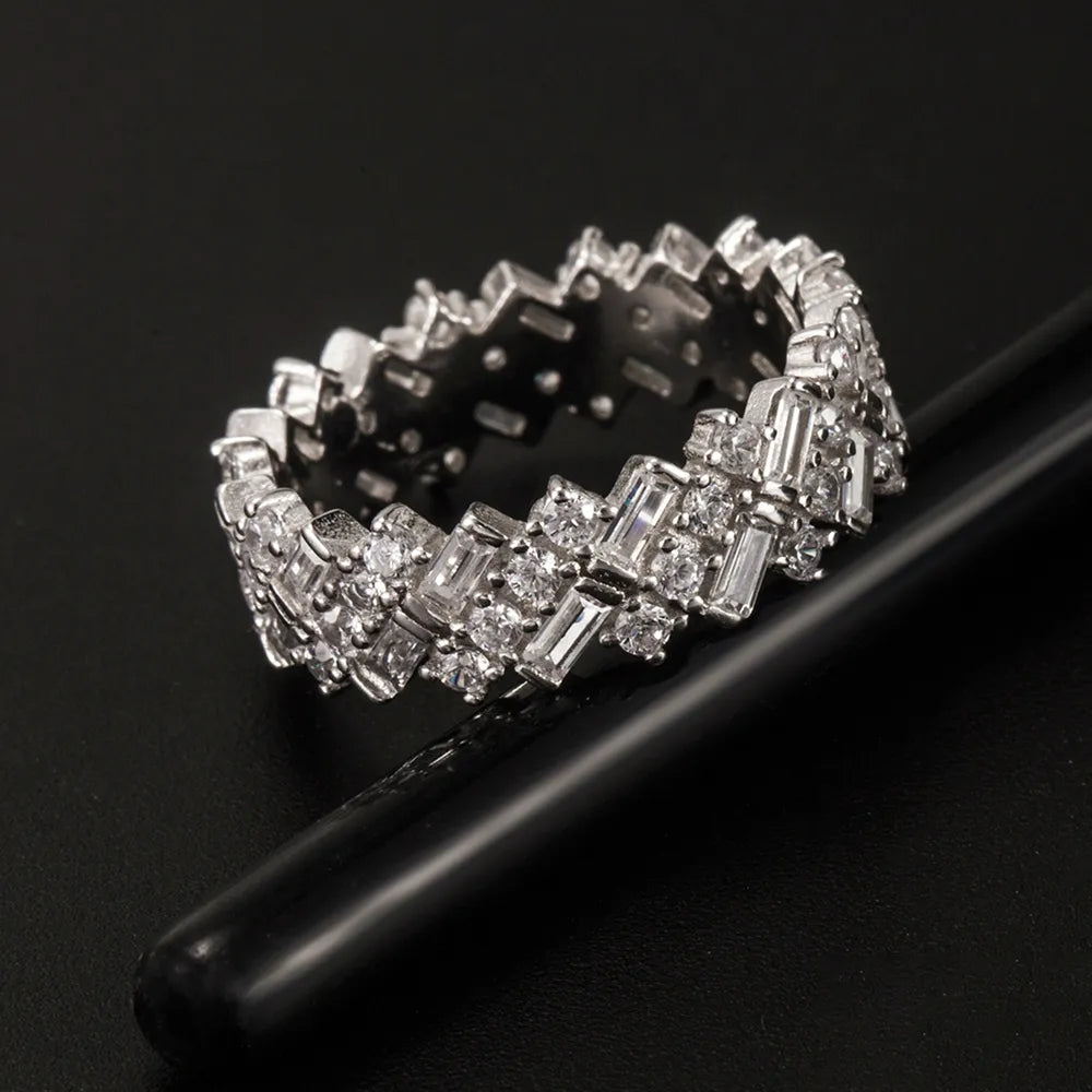 Inlaid Zircon 925 Sterling Silver Ring - Roe Creation