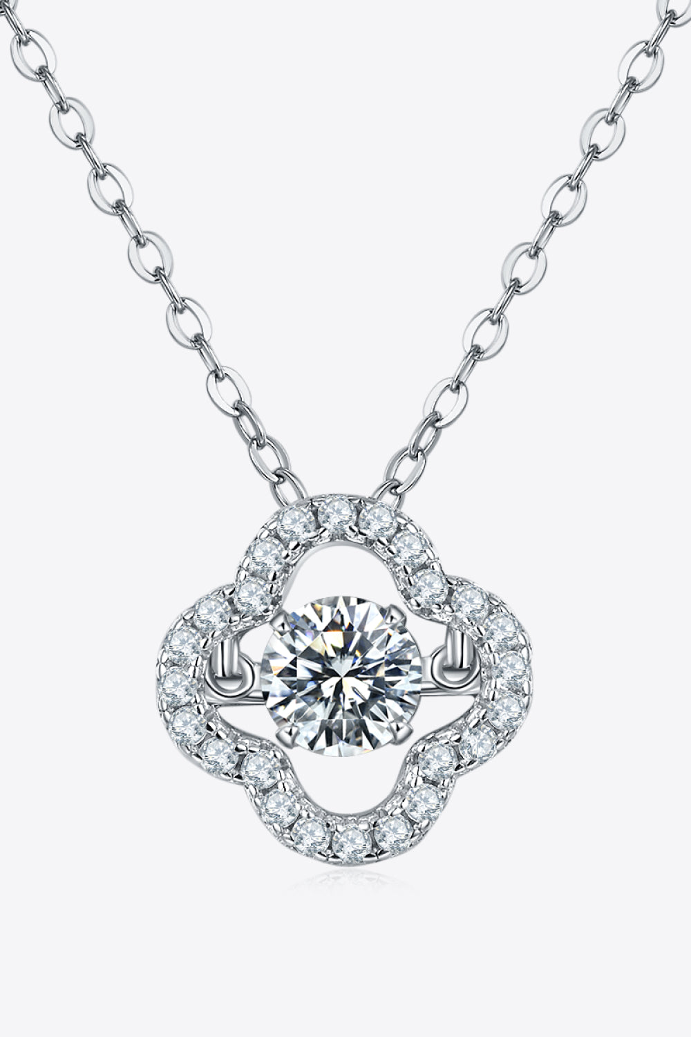 Moissanite Four Leaf Clover Pendant Necklace - Roe Creation