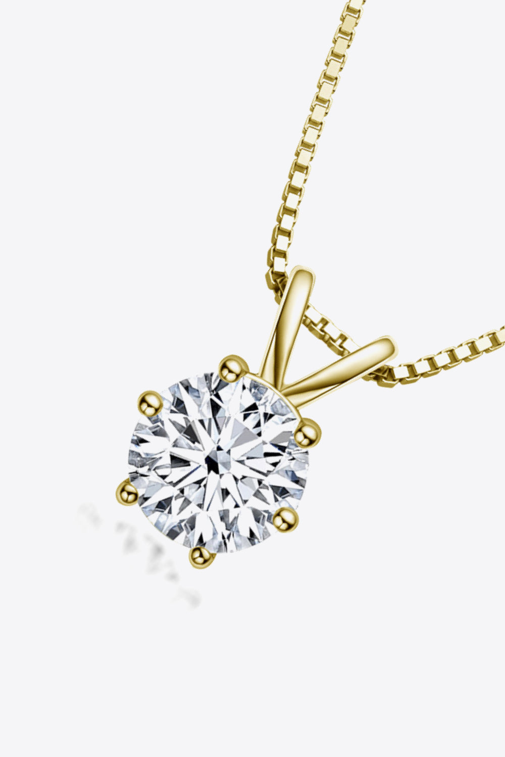 925 Sterling Silver 1 Carat Moissanite Pendant Necklace - Roe Creation