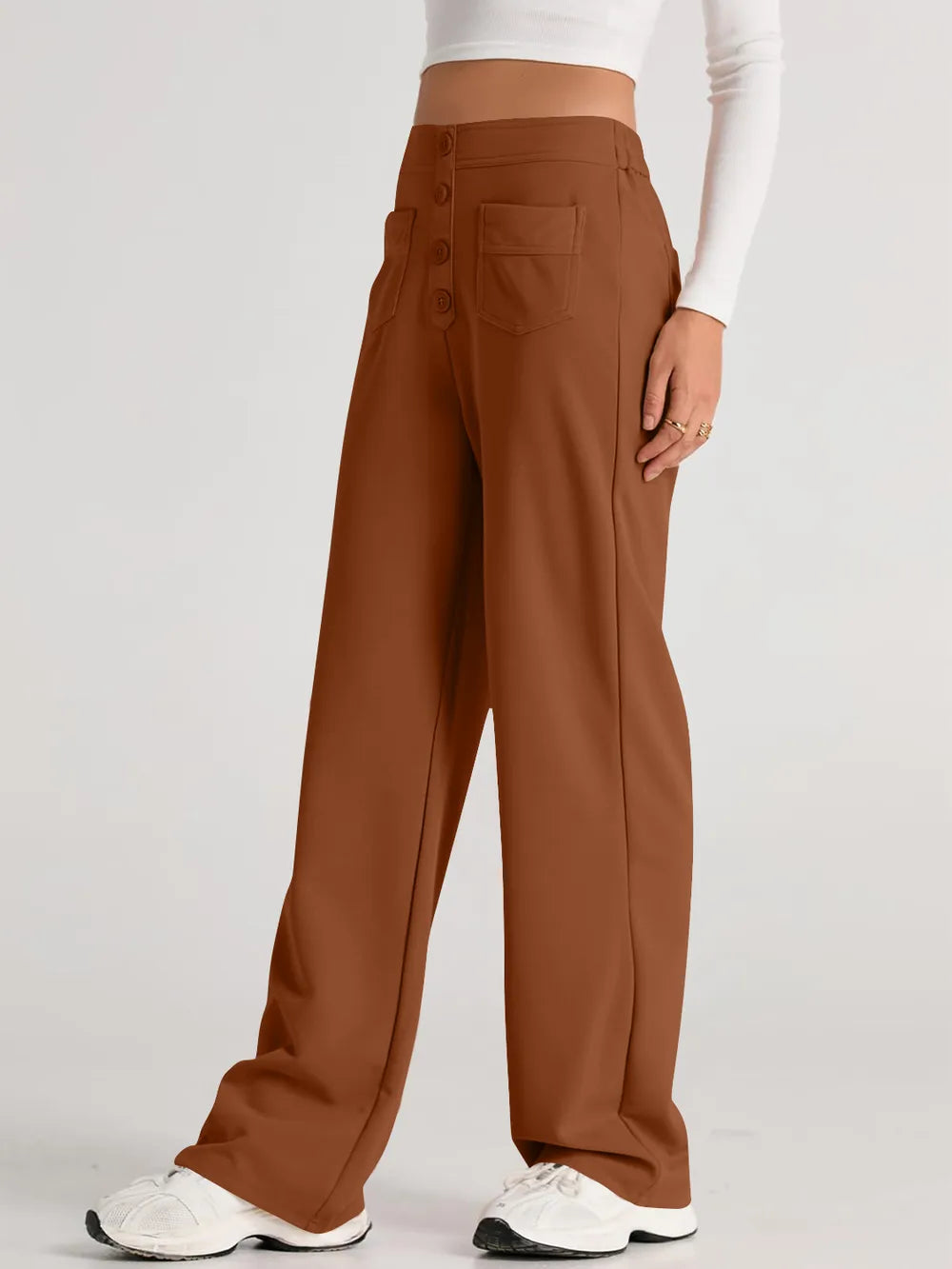 High Waist Wide Leg Pants - Roe Creation