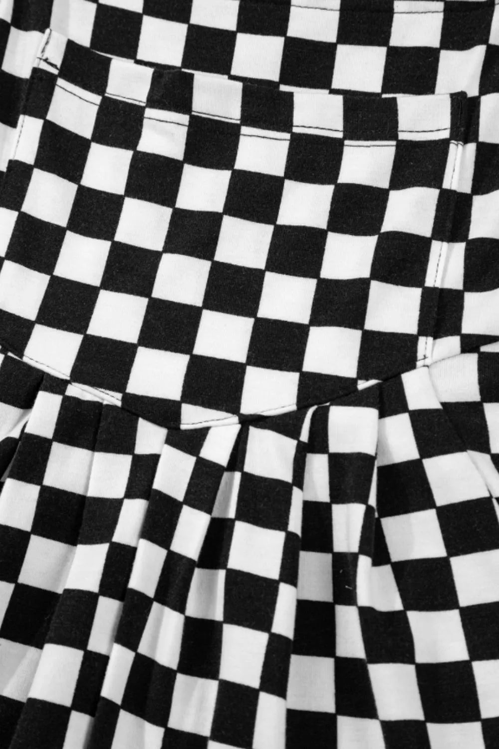 Checkered Print Pocketed Wide Leg Jumpsuit - Roe Creation