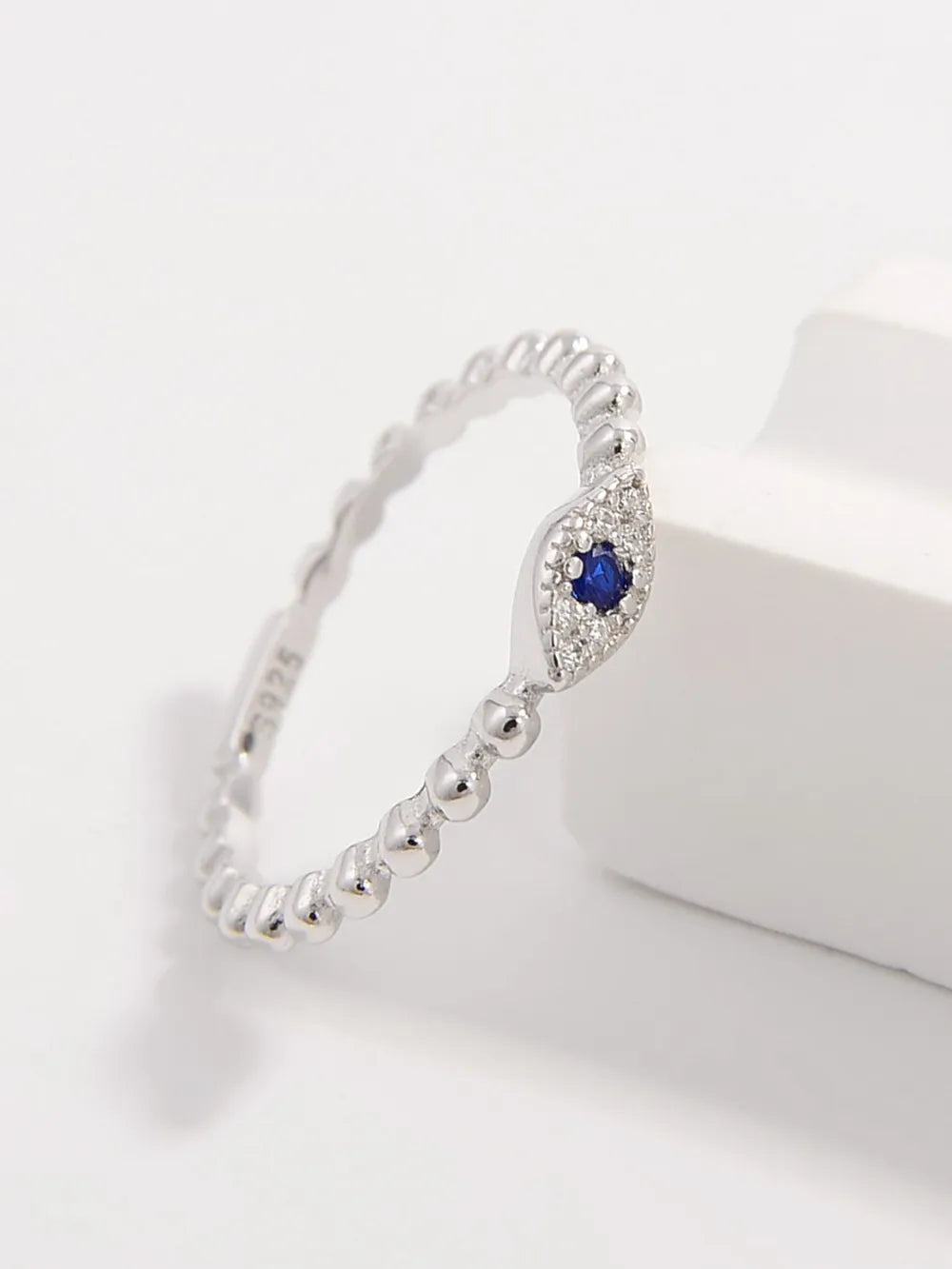 925 Sterling Silver Inlaid Zircon Ring - Roe Creation