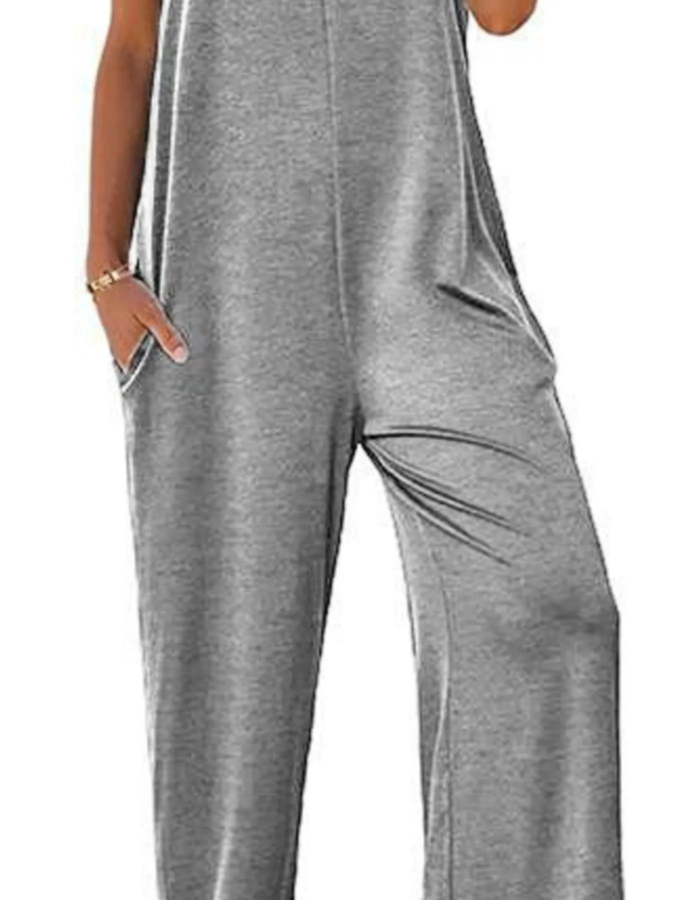 Sleeveless Wide Leg Casual Jumpsuit - Roe Creation