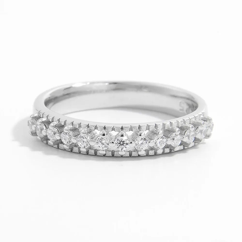 925 Sterling Silver Inlaid Zircon Ring - Roe Creation