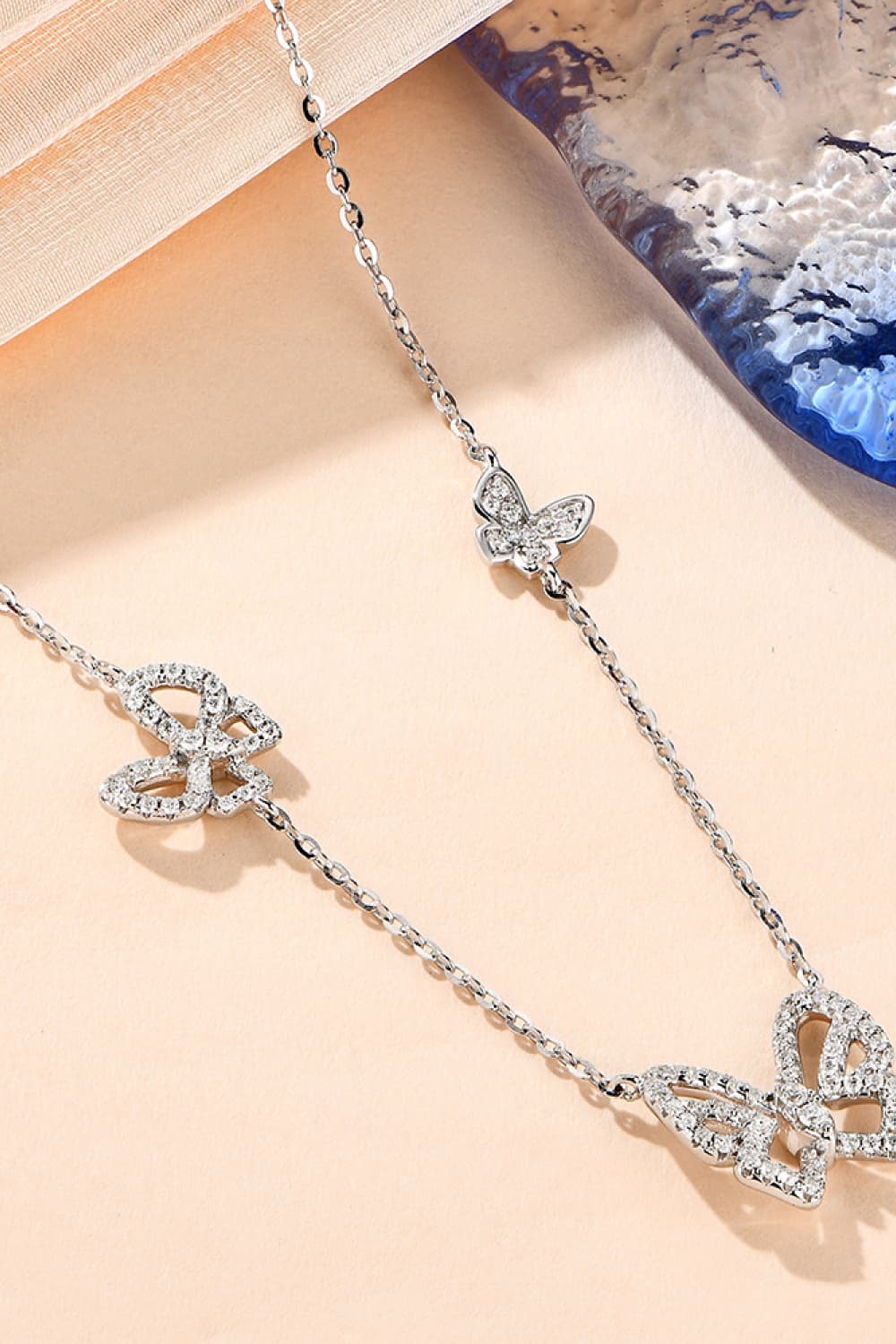 Moissanite Butterfly Shape Necklace - Roe Creation