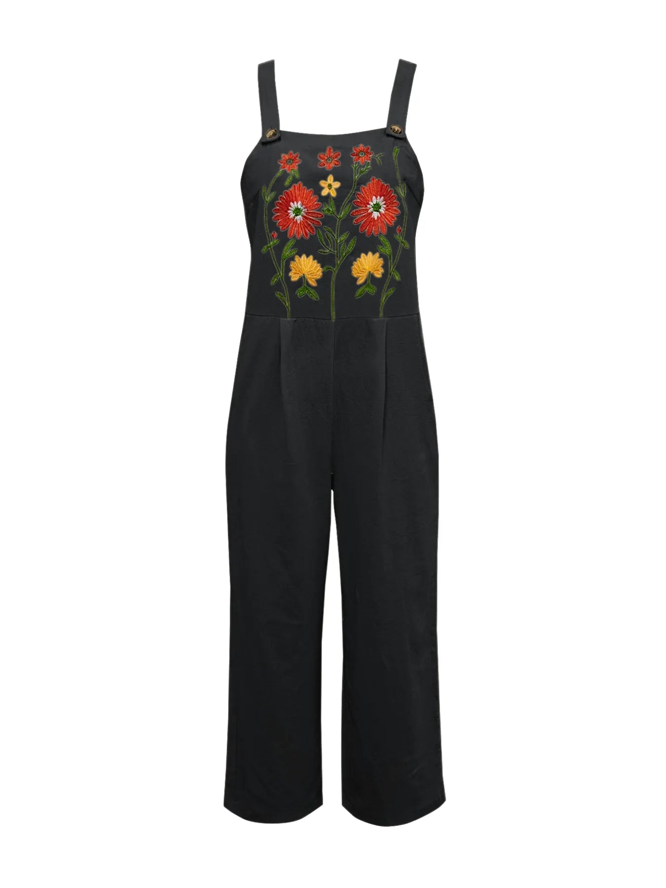 Floral Embroidered Wide Leg Jumpsuit - Roe Creation