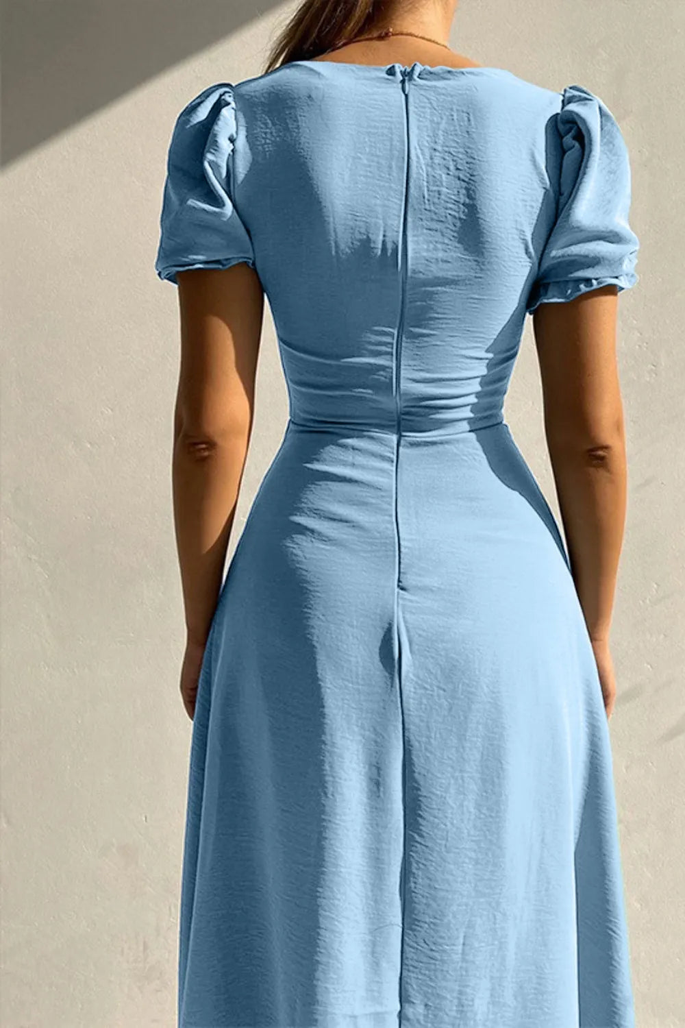 Sweetheart Neck Short Sleeve Dress - Roe Creation