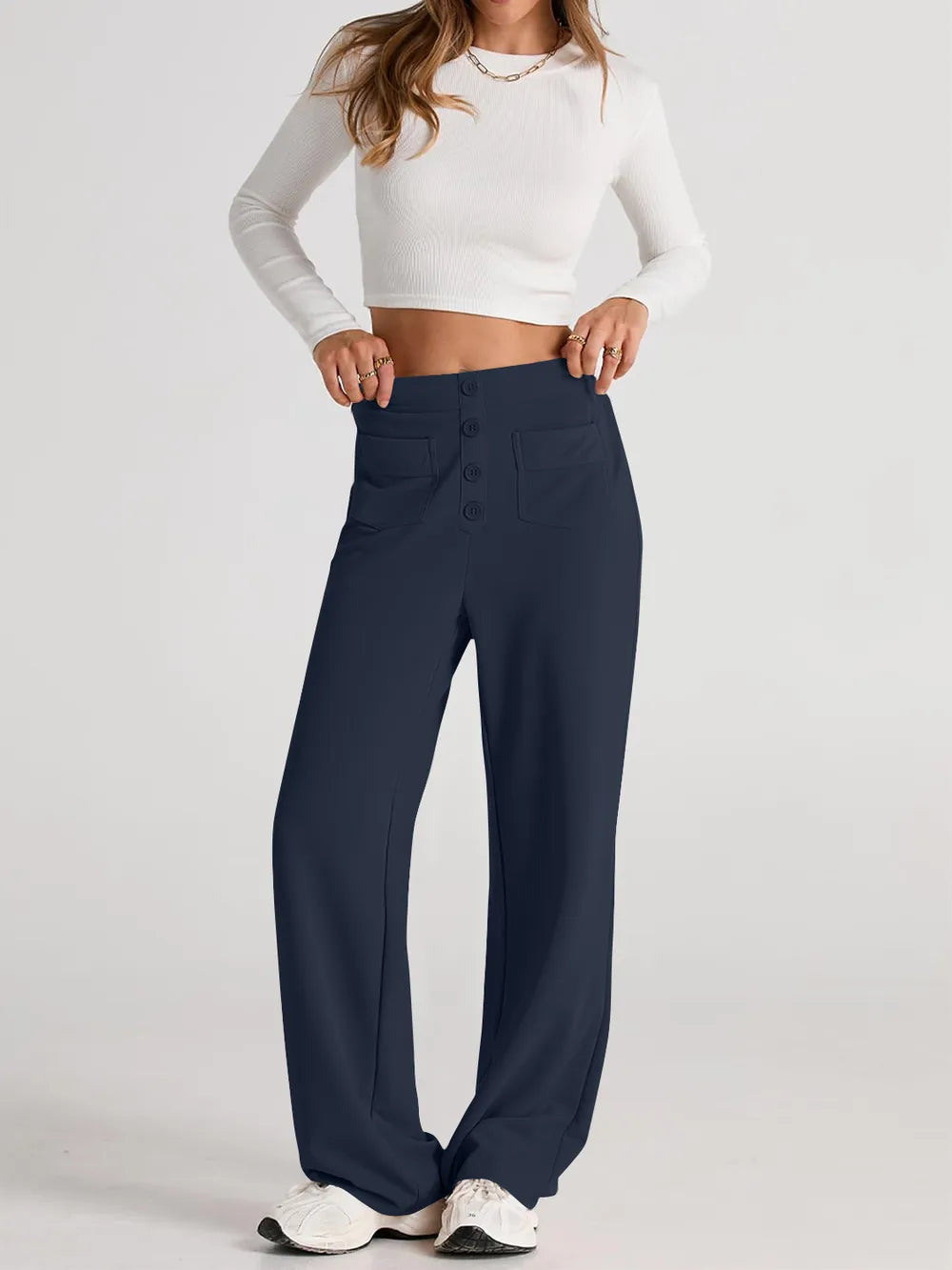 High Waist Wide Leg Pants - Roe Creation