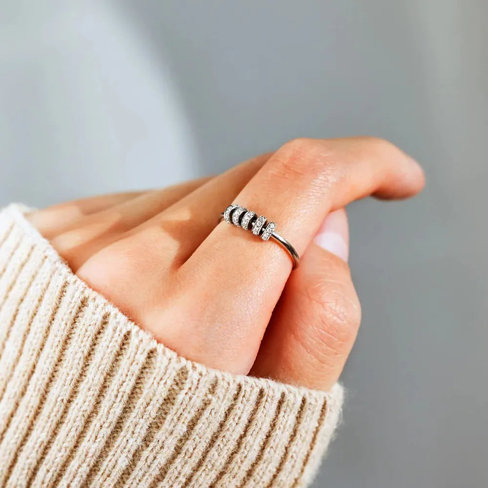 Inlaid Zircon 925 Sterling Silver Ring - Roe Creation
