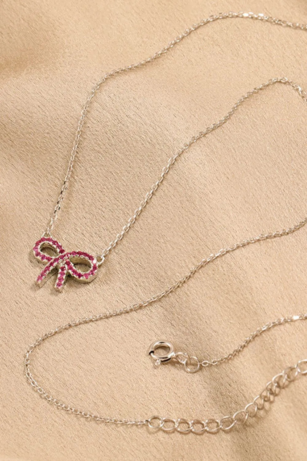 925 Sterling Silver Bow Necklace - Roe Creation