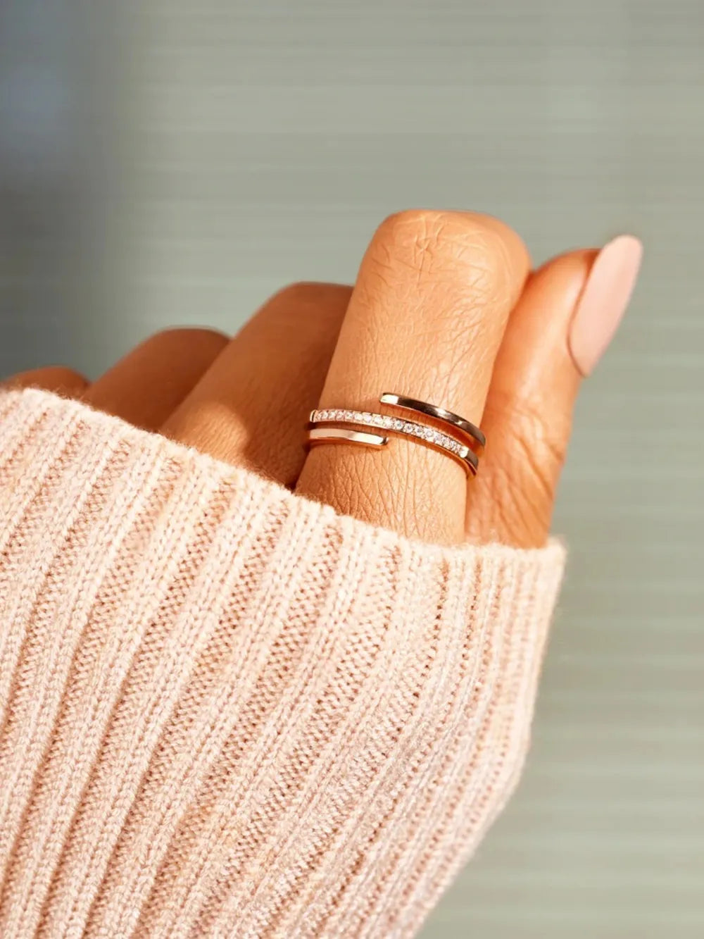 925 Sterling Silver Inlaid Zircon Ring - Roe Creation
