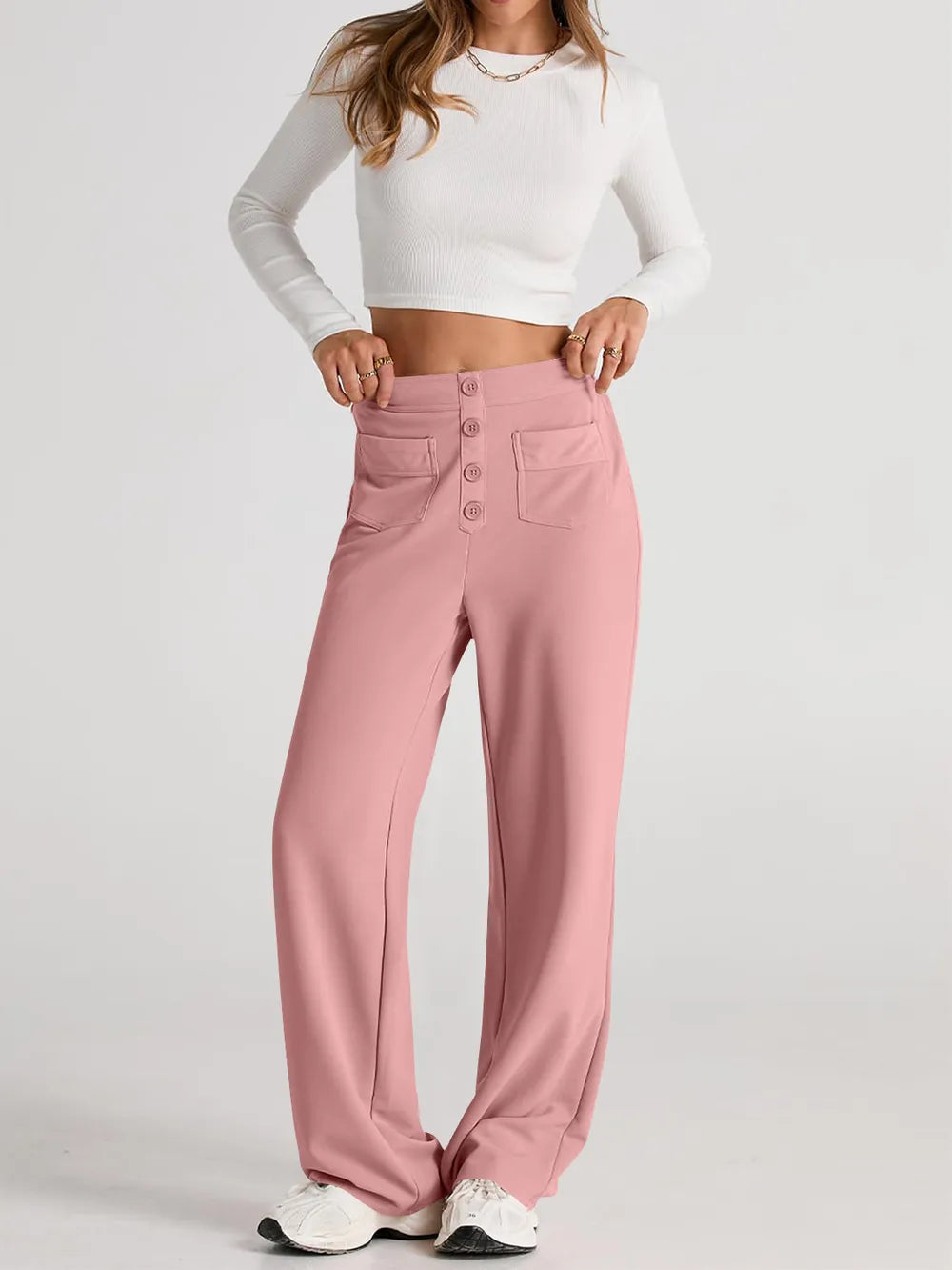 High Waist Wide Leg Pants - Roe Creation